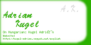 adrian kugel business card